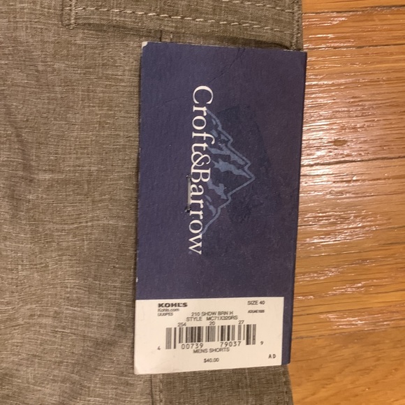 NWT Croft and Barrow Men's Stretch 210 Shadow BRN Brown, Size 40 - Picture 5 of 6